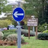 On the island are two carved wooden signs (which still, impressively, use the regulation 'Transport' lettering). To passing motorists they are a point of interest, but to the road enthusiast they confirm that this is, indeed, the roundabout holy grail.