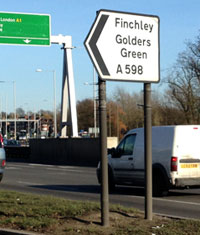 Exit to Charter Way from the North Circular. Click to enlarge