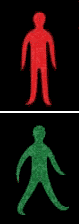 Red and green man signal