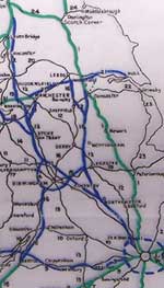 Proposed motorways in 1942. Click to enlarge