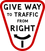 Give Way sign from the early 1960s. Click to enlarge