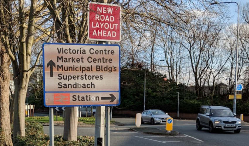 A long list of local destinations in Crewe.