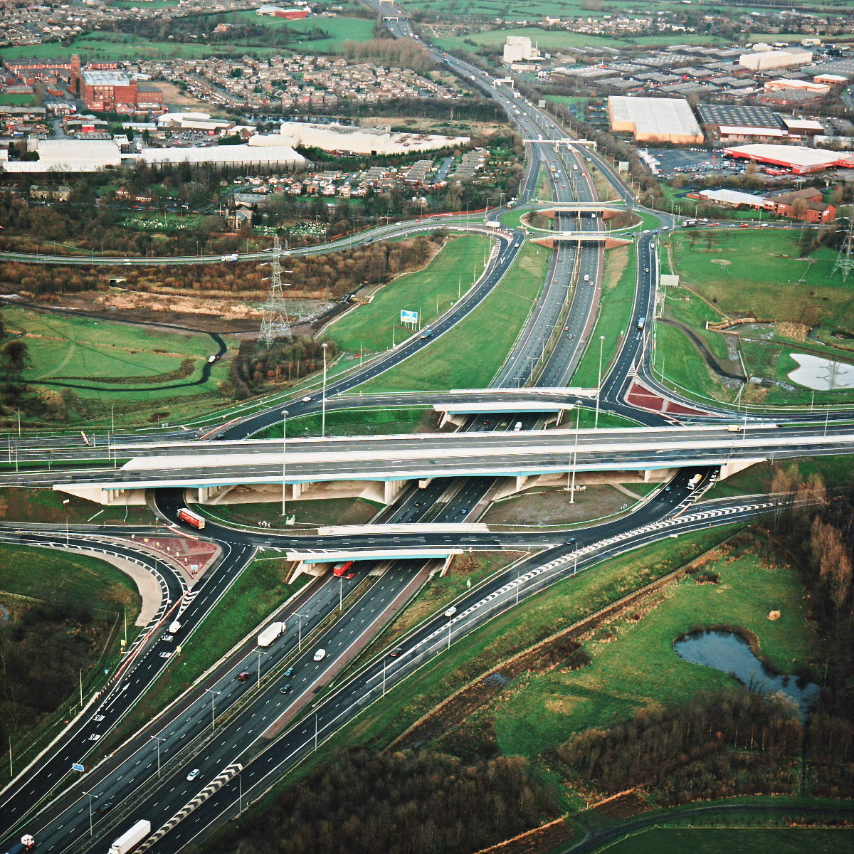 M6 interchange, view north, 12 December 1997 | Roads.org.uk