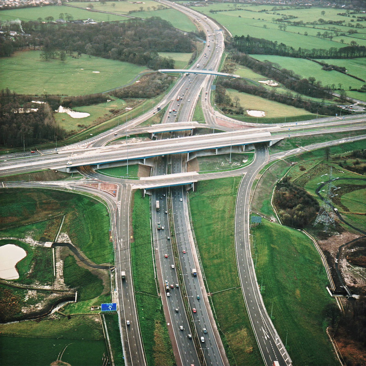 M6 interchange, view south, 12 December 1997 | Roads.org.uk