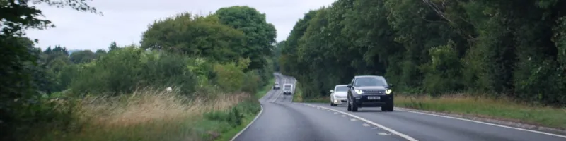 A pleasant drive without a caravan in front: the open road rolling across the edges of the Cotswolds. Click to enlarge