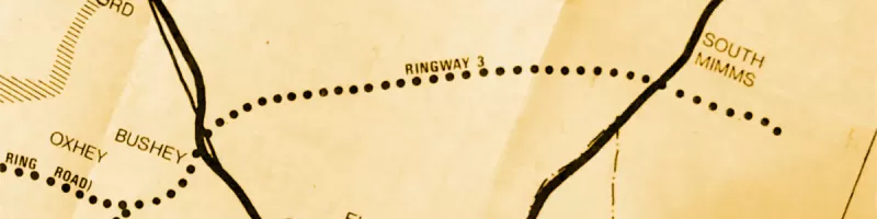 The M1-A1 length of Ringway 3 on a 1971 Department of the Environment planning document. Click to enlarge