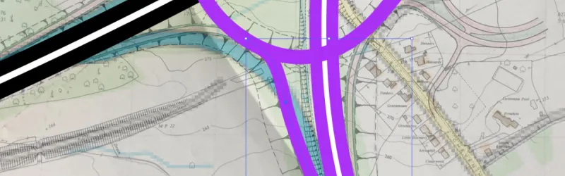 Part of Chevening Interchange being traced over a contemporary engineering plan to make one small part of the Ringways Map. Click to enlarge
