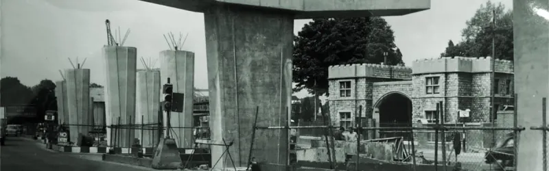 The M4 Brentford Viaduct under construction, and the cause of "intense agony". Click to enlarge