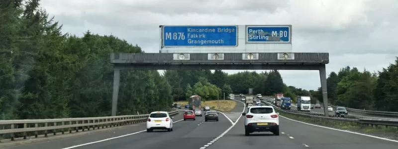 Scotland has lots of spare two-digit numbers, but this motorway still has to be called M876. Click to enlarge