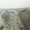 The same view as above, with the completed free flow slip road. Photograph taken 3 December 1998.