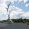 Our tour begins at M62 junction 11, where the A574 (actually a spur of the numbered route, which we join in a couple of miles) is the only exit from the roundabout. This is Birchwood Way. The sculpture is named 'Encounter' and is a typical attempt to give the New Town development some identity through public art (see Skelmersdale for numerous examples of the same thing).