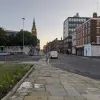 At the western end, the stub of the flyover, and its ramp descending to Dale Street, are completely gone. They once stood in the middle of this picture, just beyond the white van.