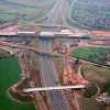 M61 interchange and Brindle Road overbridge, view south