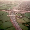 M61 interchange and Brindle Road overbridge, view south