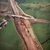 Marsh Farm and Marsh Lane overbridges, view west