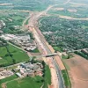 A6 overbridge, view east