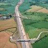 Marsh Farm and Marsh Lane overbridges, view west