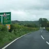 Some more remarkably flat and straight sections of road follow, which come to a sudden and surprising stop here at Caersws. Warnings to the left of us, warnings to the right; into the valley of the Severn rode the A470. (Yes, we're joining the Severn Valley here — at the point where it flows northwards and has some considerable distance to go before it reaches even Shrewsbury).