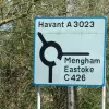 This renegade signpost is on Hayling Island, near Portsmouth.  Photo by Steve Haskew