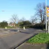 Traffic for the A316 to Chiswick gets priority as it swerves back onto the old road here. Note the confusing array of information that is impossible to take in as you try to stay on the narrow tarmac!