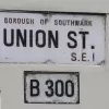 One road to the south, the B300 also has an old number plate.  Photo by Tony