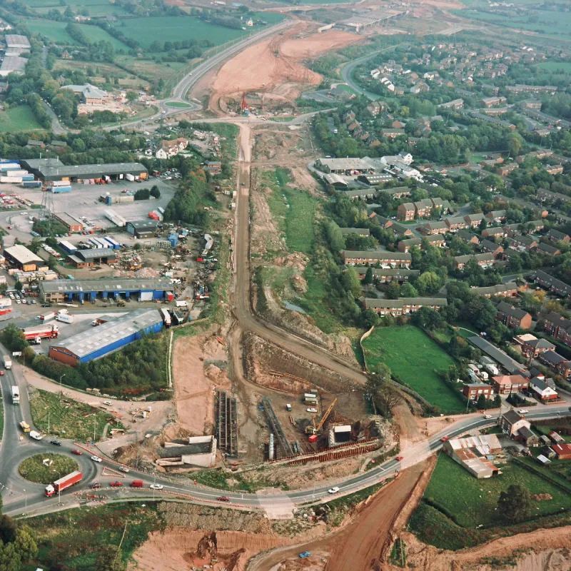 A6 overbridge, view east 1