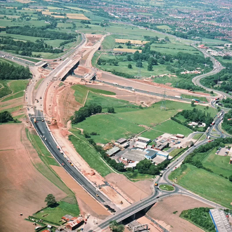 A6 overbridge, view west