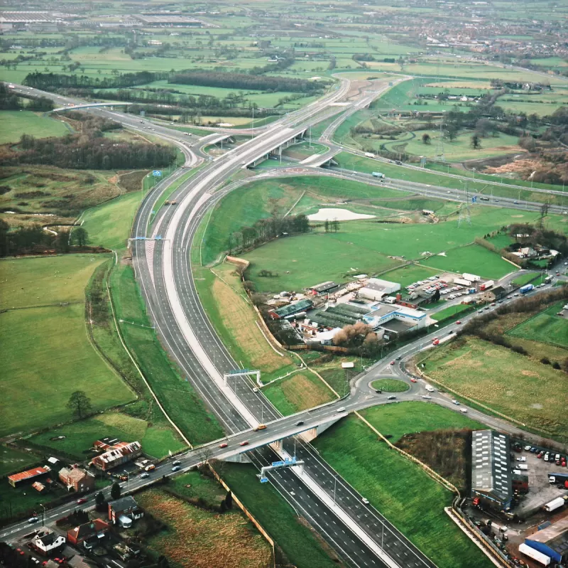 A6 overbridge, view west
