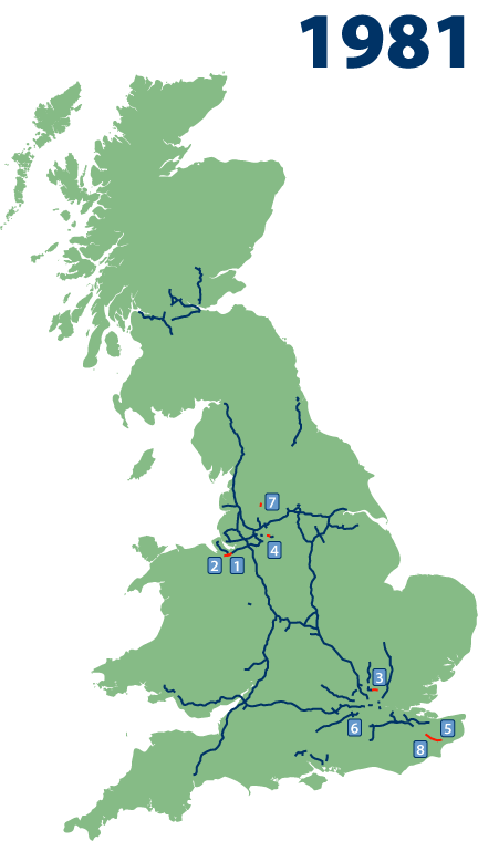 Motorway chronology map
