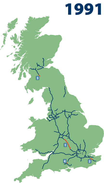 Motorway chronology map
